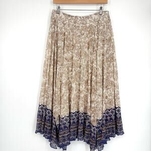 Coldwater Creek Women's Floral Boho Flowy Maxi Mesh Skirt Lined Fairy Size M